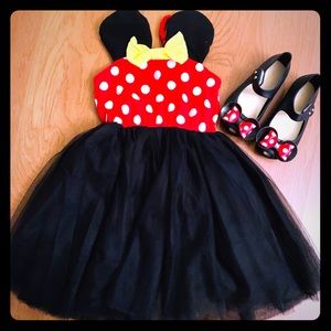 Minnie Dress & Shoes, two sets available worn once